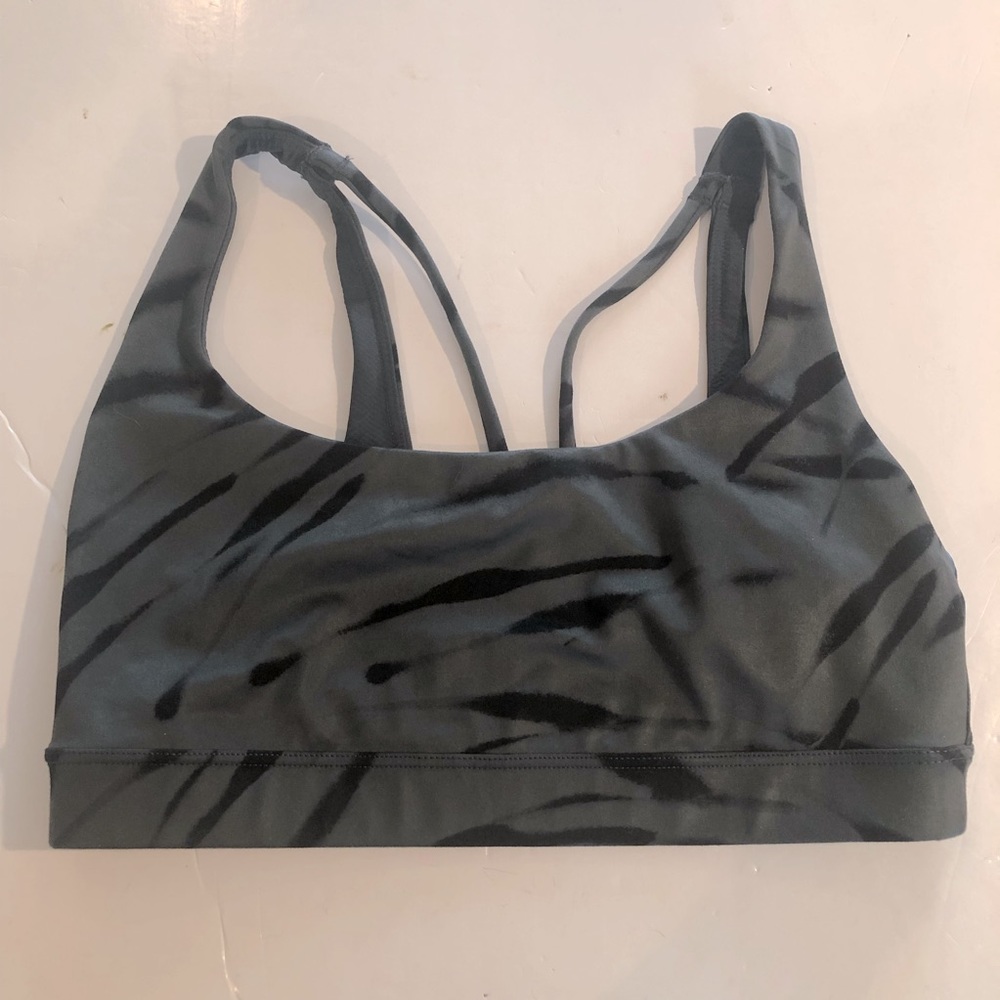 ATHLETA Strappy Camo Stripe Sport BRA S